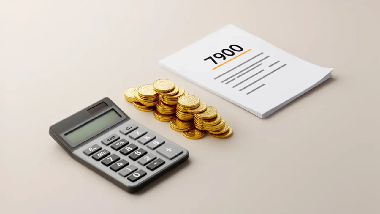 7900 brutto ile to netto? Praktyczne porównanie zarobków w 2026 roku Kalkulator i monety przedstawiające wyliczenie 7900 brutto ile to netto na umowie o pracę i B2B.
