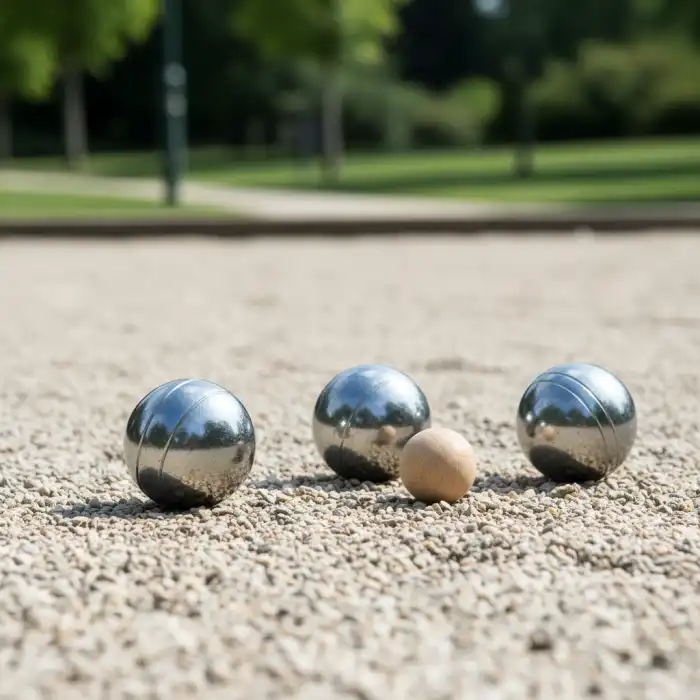 Gra w bule zasady: poznaj instrukcję gry w pétanque i rzucaj najbliżej celu Metalowe kule i drewniana świnka na żwirowym boisku – gra w bule zasady.