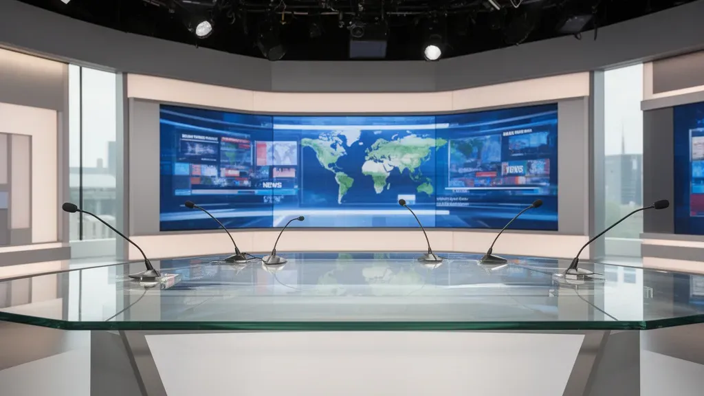 Prezenterzy TVN24 — sylwetki prezenterek i dziennikarzy stacji Profesjonalne studio informacyjne, w którym pracują prezenterki TVN24 nazwiska, z nowoczesnym sprzętem nadawczym.