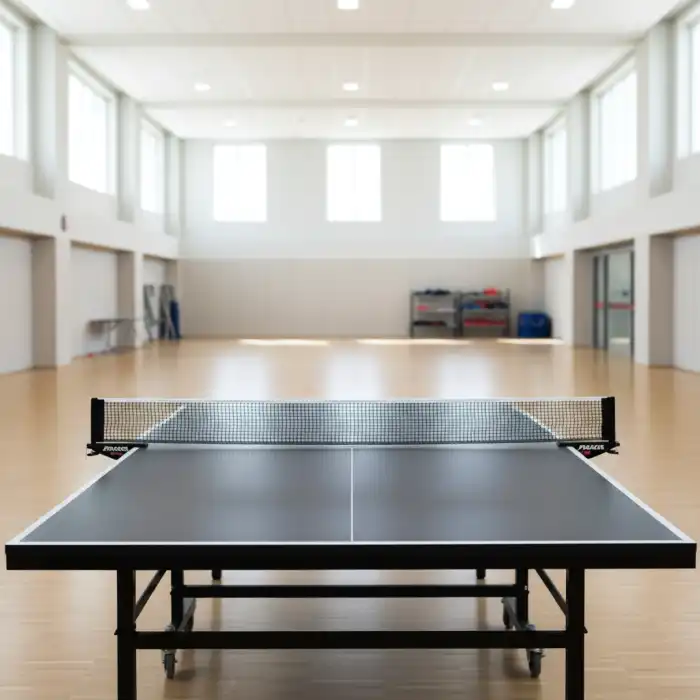 Stół do ping ponga wymiary – jak wybrać profesjonalny stół do gry? Standardowy stół do ping ponga wymiary zgodne z przepisami ITTF w profesjonalnej hali sportowej.